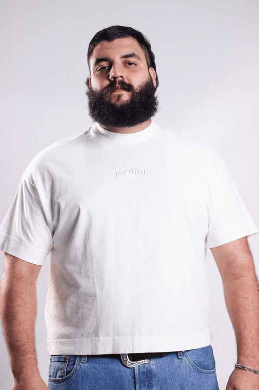 Boxy Tee Logo Bordada Off White