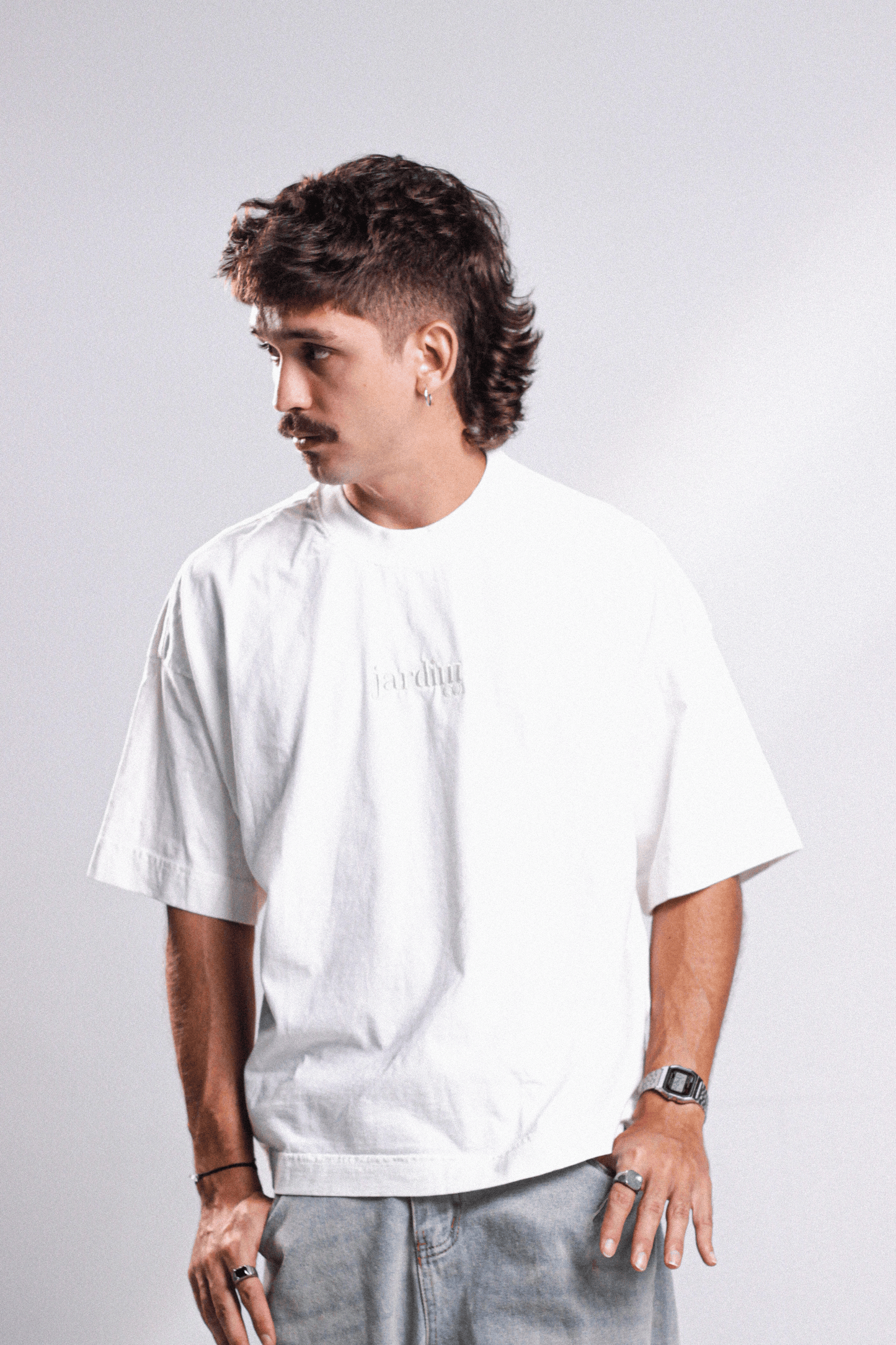 Boxy Tee Logo Bordada Off White