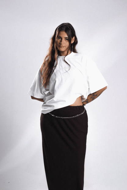 Boxy Tee Logo Bordada Off White